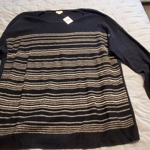 Nwt j. Jill 2x.black sweater with white detail